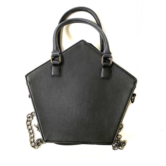 Killstar Kylie Kills Gothic Pentagram Lucifer Witch Black Faux Leather Bag Purse - Picture 6 of 11